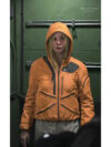 Elle Fanning Death Standing 2 Orange Jacket