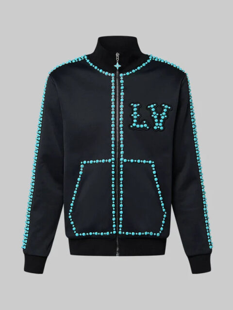 Embellished Cotton Track Jacket Louis Vuitton