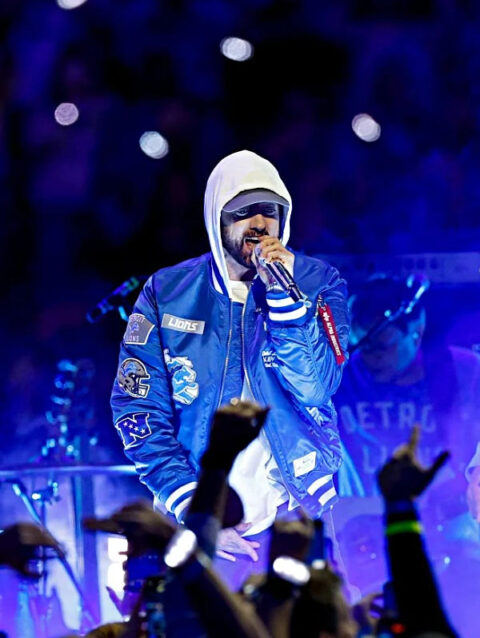 Eminem Detroit Lions Bomber Jacket Blue