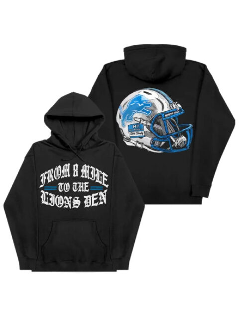 Eminem x Detroit Lions Helmet Hoodie Black