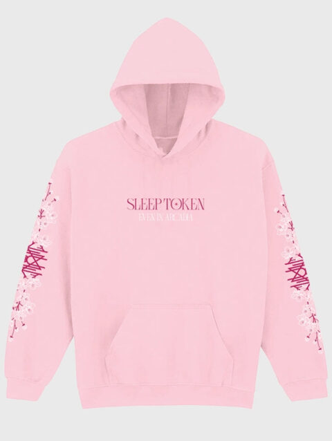 Even In Arcadia Floral Sleep Token Pink Hoodie