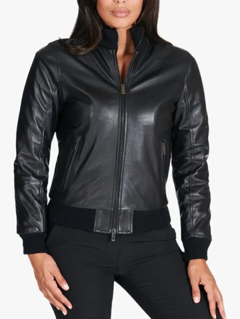 G155-Black Nappa Lamb Leather Jacket