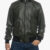 Genuine Leather Olive Bomber Jacket For Men