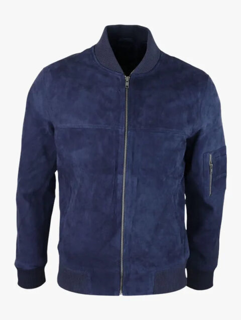 Genuine Suede Varsity Bomber Jacket
