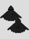 Ghost Bat Wing Hoodie Black