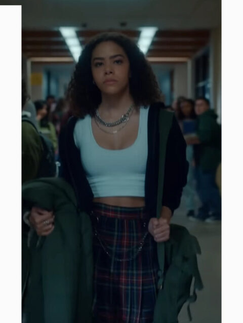 Ginny Georgia s03 Antonia Gentry Blue Zip-Up Hoodie