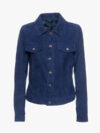 Giusy Women's Blue Jacket Suede Leather