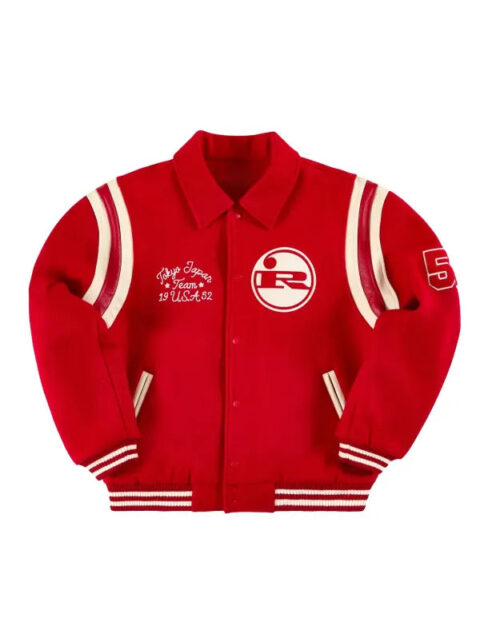 Golf Wang x Marty Supreme Rockwell Varsity Jacket Red