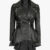 Gonzalez Black Asymmetrical Peplum Leather Jacket
