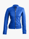 Graciela Ladies Blue Biker Jacket