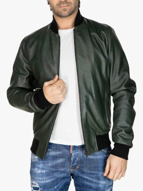 Green David Jacket Mens Bomber