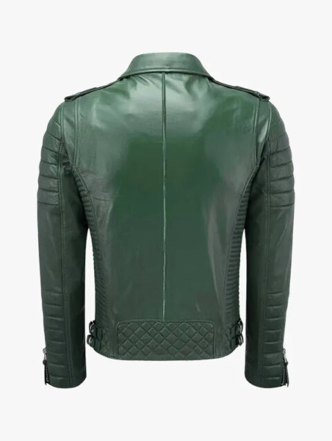 Green Leather Men Jacket