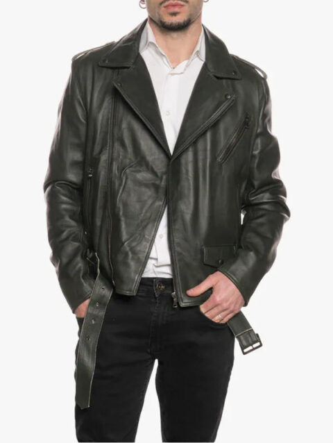 Green Three Pockets Mens Jacket