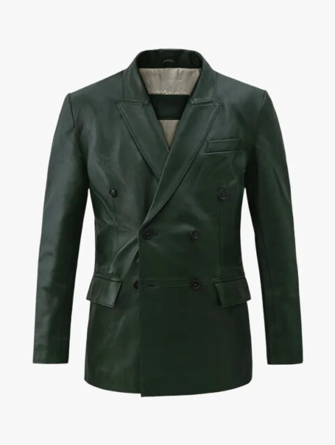 Green Vintage Leather Blazer