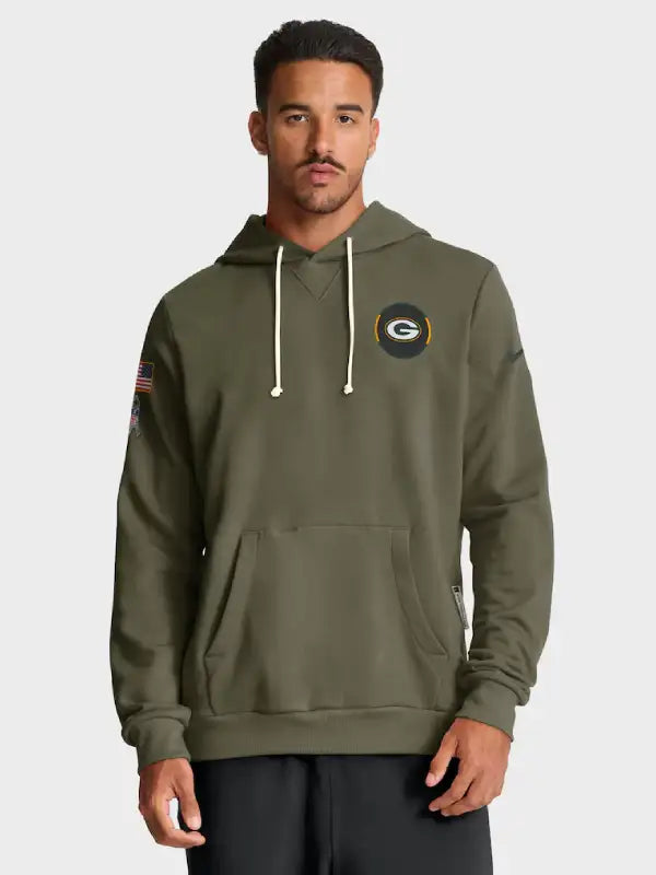 Green Bay Packers Nike 2025 Salute to Service Sideline Standard Issue Dri-FIT Hoodie - Olive