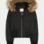 Hollister Faux Fur Trim Puffer Bomber Jacket Black