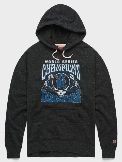 Homage MLB x Grateful Dead x Dodgers World Series Champions 2025 Hoodie Black