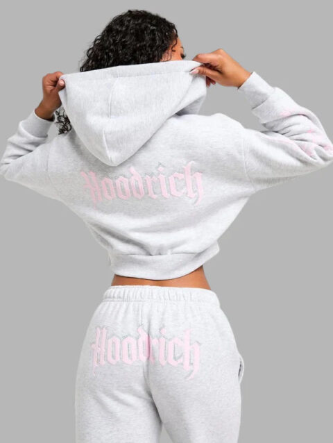 Hoodrich Totum Crop Grey Zip-Up Hoodie