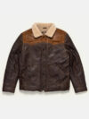 Jackson Brown Leather Sherpa Jacket