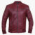 Jade Mens Maroon Bomber Moto Leather Jacket