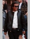 Jay-Z LV Leather Mix Track Jacket Black