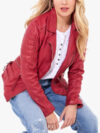 Joe Browns Red Quilted Biker Jacket