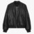 John Elliott Black Leather Andes Bomber Jacket
