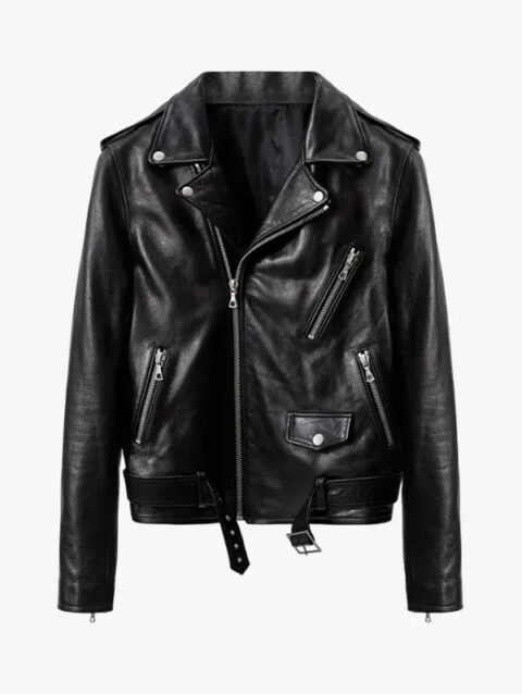 John Elliott Black Leather Moto Jacket