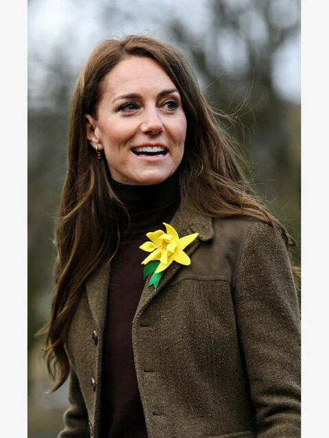 Kate Middleton Tweed and Suede Jacket Brown