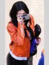Kylie Jenner Leather Jacket Orange