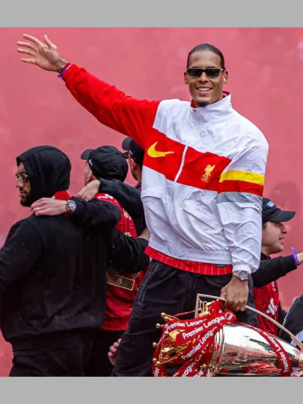 LFC Nike Mens White Heritage Virgil van Dijk Jacket