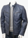 LUSTLEIGH Men's Blue Biker Jacket