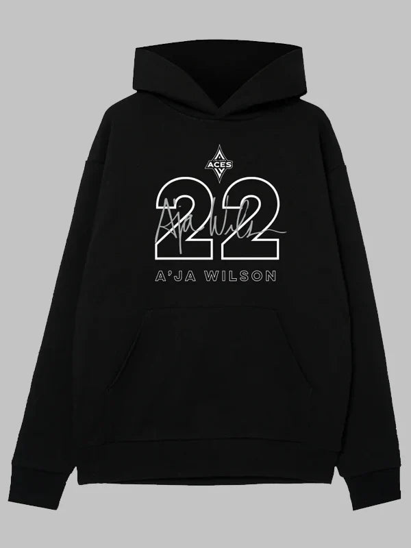 Las Vegas Aces A_ja Wilson round21 Black 2024 WNBA MVP A_Legend Pullover Hoodie