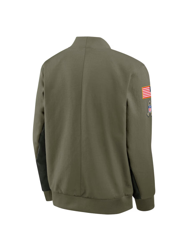 Las Vegas Raiders Nike 2025 Salute to Service Bomber Jacket Olive