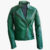 Leather Skin Green Brando Women Biker Jacket