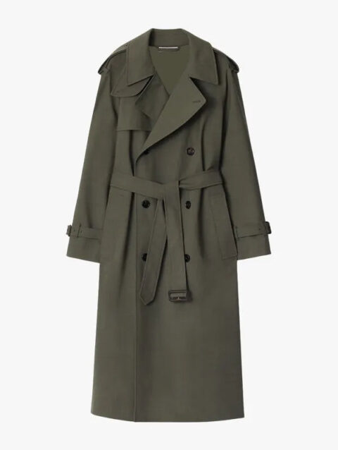 Long Stretch Wool Trench Coat