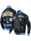 Los Angeles Dodgers 2025 World Series Champions Commemorative Pro Satin YD RIB Jacket Black