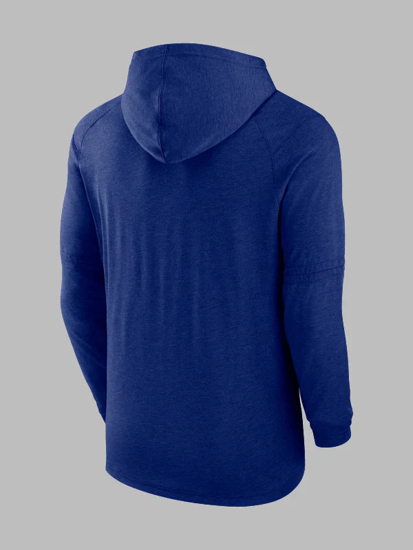 Los Angeles Dodgers Authentic Collection Men_s Nike Dri-FIT MLB Pullover Hoodie Blue