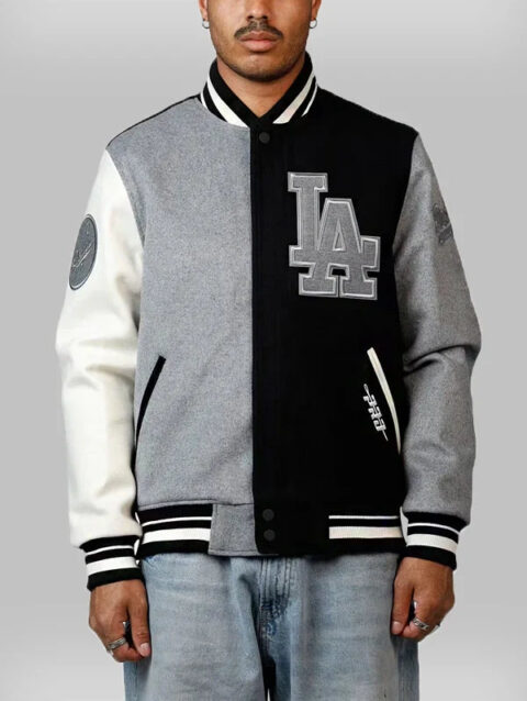 Los Angeles Dodgers Reverse French Terry Wool Varsity Jacket