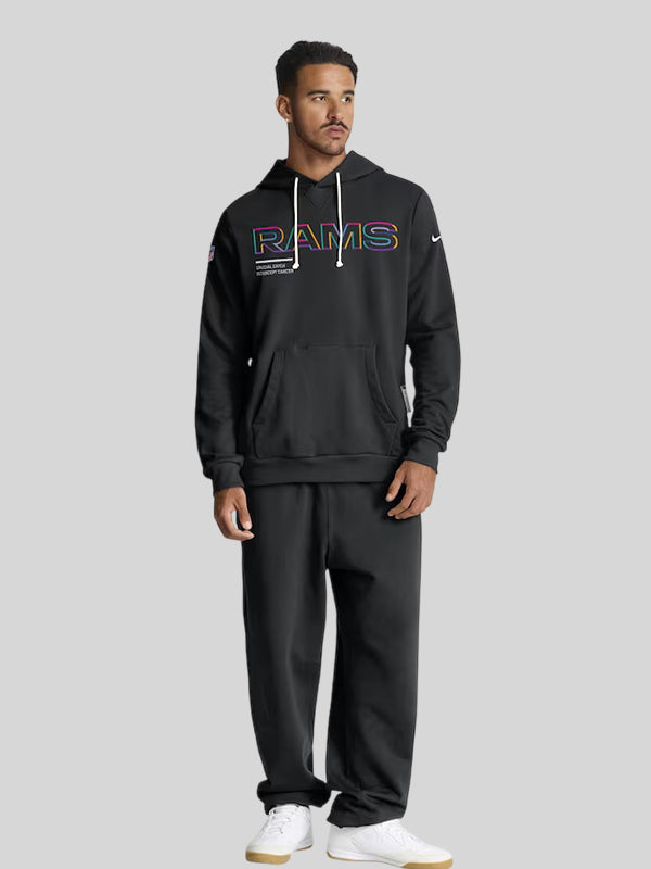 Los Angeles Rams 2025 Crucial Catch Nike Dri Fit Hoodie Black