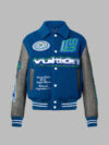 Louis Vuitton Embroidered Varsity Blouson Jacket Blue