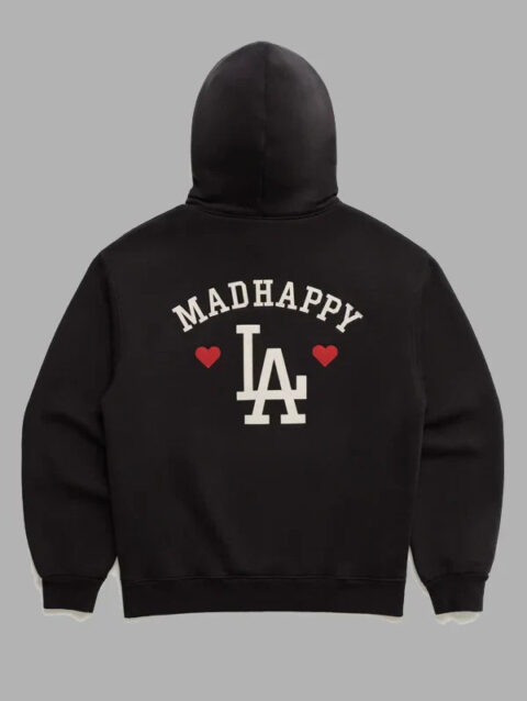 Madhappy Dodgers Heart Fleece Hoodie Black