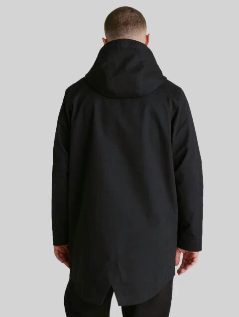 Manchester United Funnel Neck Black Hooded Jacket