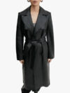 Mango 100% leather trench coat