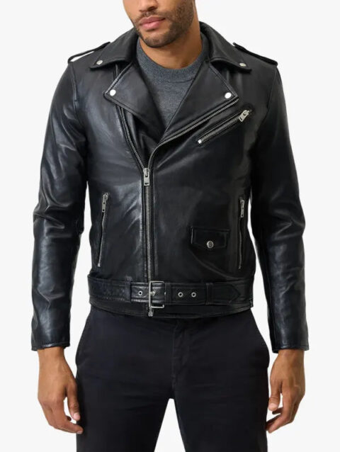 Marco Biker Leather Jacket Black