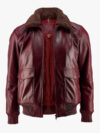 Maroon American Bomber Leather Jacket