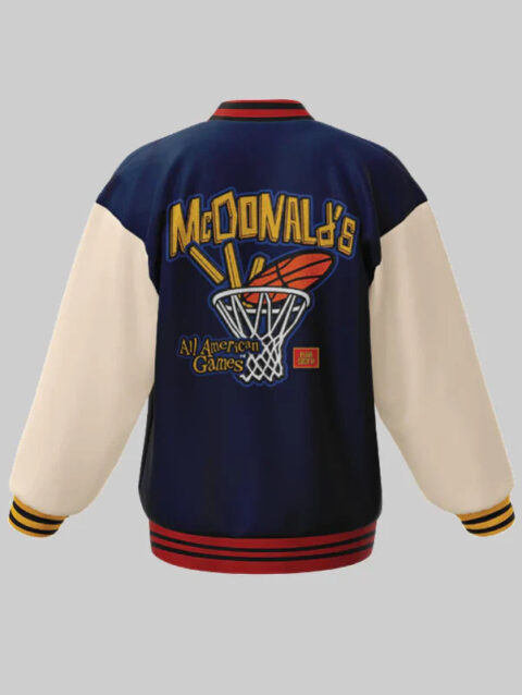 McDonalds All American Games x Playa Society Varsity Jacket Blue and White
