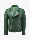 Men Biker Jacket Green