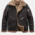 Men Brown Sheepskin B-3 Bomber Shearling Flight Jacket Front