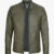 Men Dodge Green Cafe Racer Leather Jacket